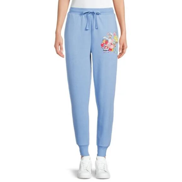 Nickelodeon SpongeBob Joggers Women’s Small Blue Cartoon Character Pants - Picture 1 of 6